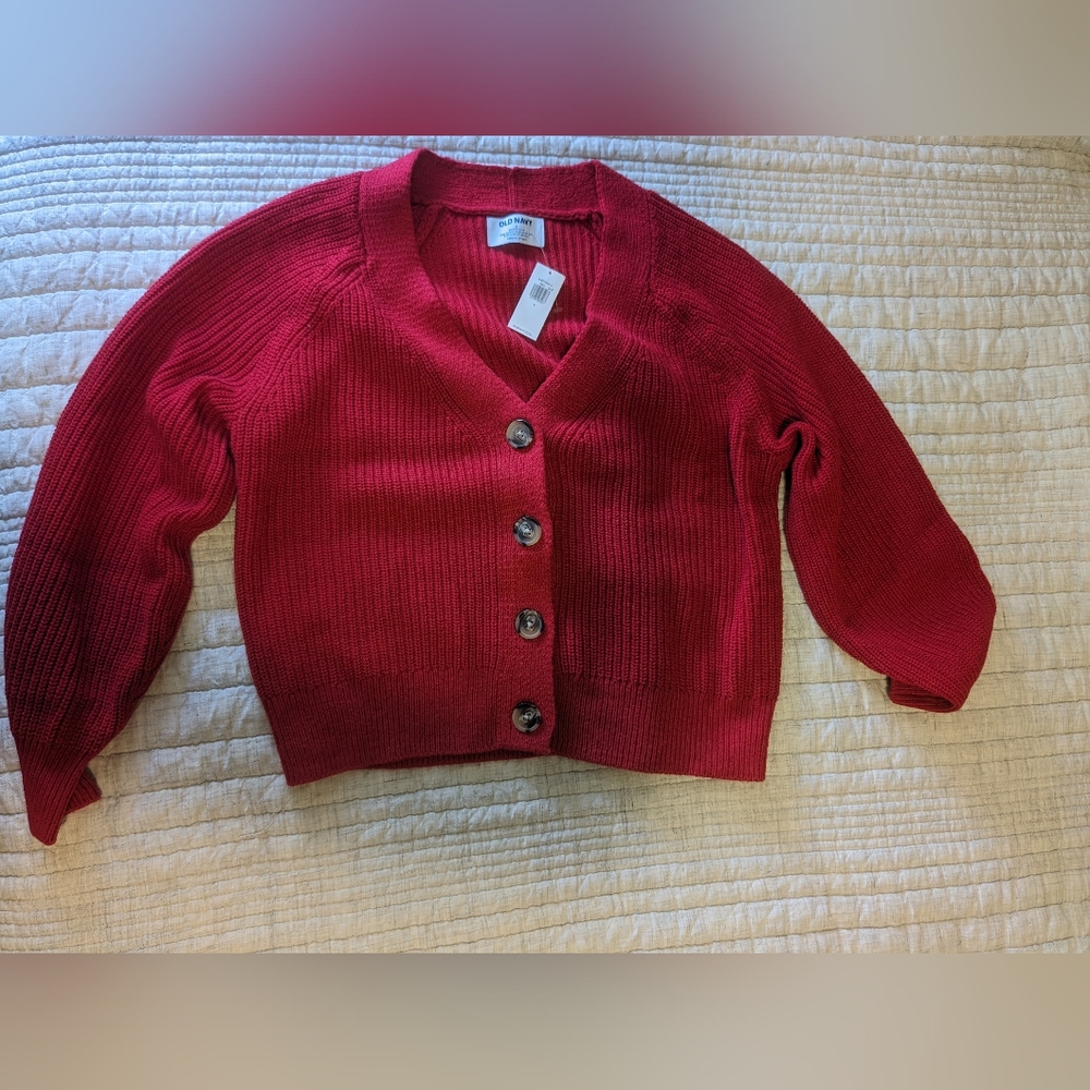 NWT Old Navy Shaker Stitch Cardigan Sweater - Size S - Red